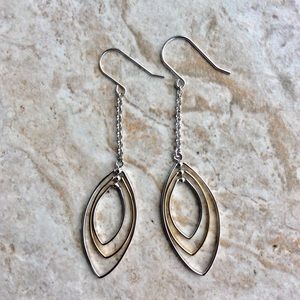 Sterling Silver & G. Plated 3 tear drop Earrings
